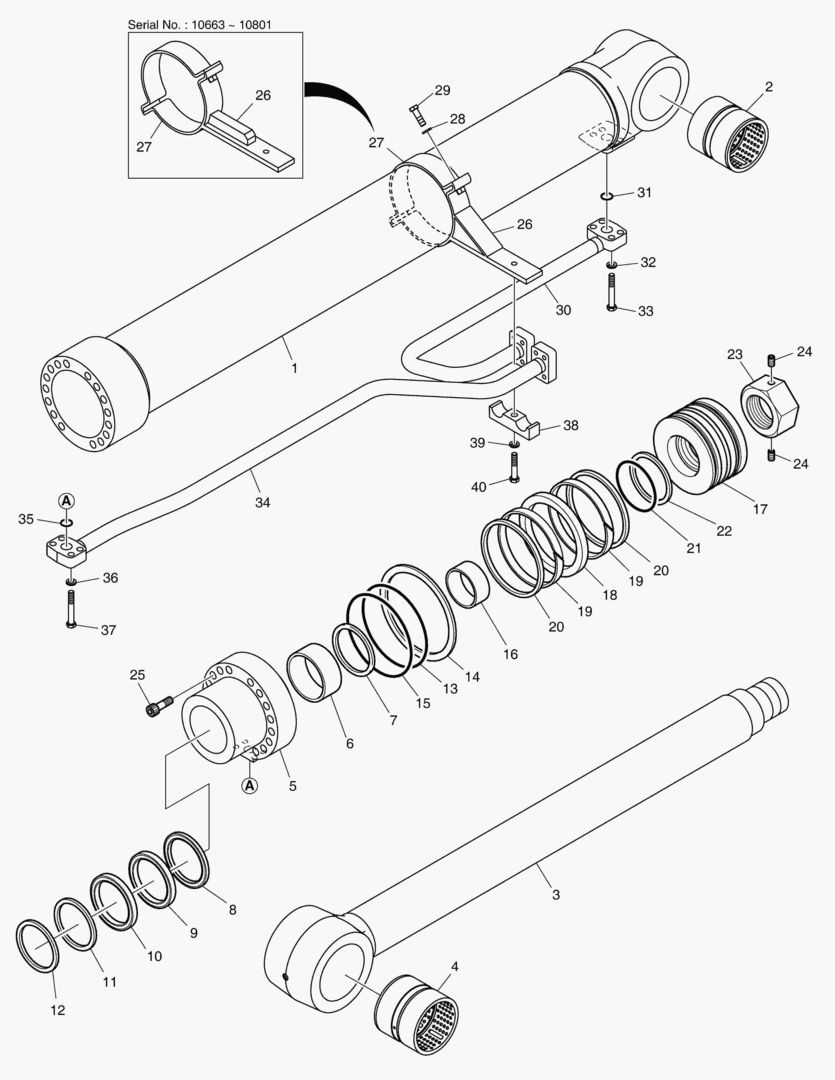 ЦИЛИНДР СТРЕЛЫ - ПРАВОСТОРОННИЙ