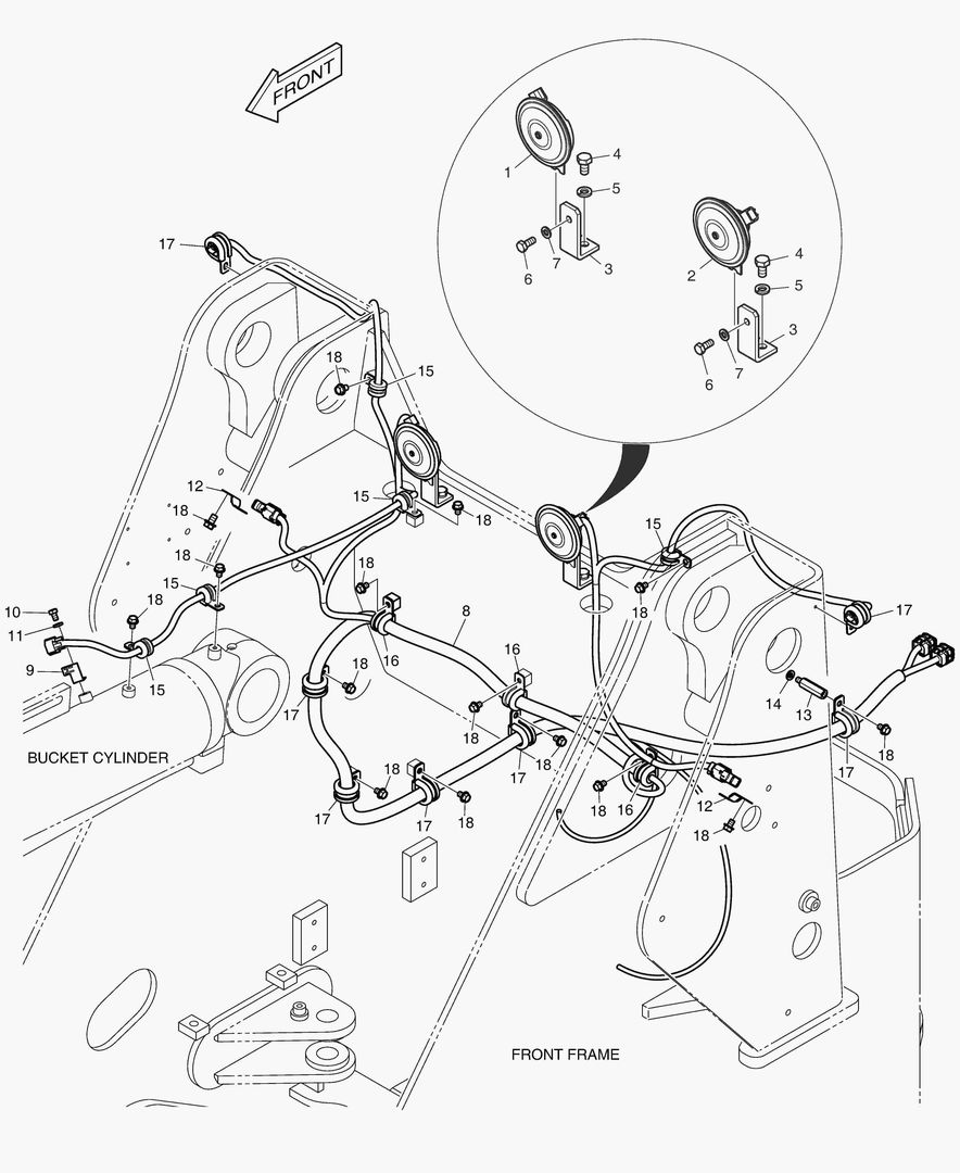 ЭЛЕКТРОПРОВОДКА - ПЕРЕДНЯЯ РАМА