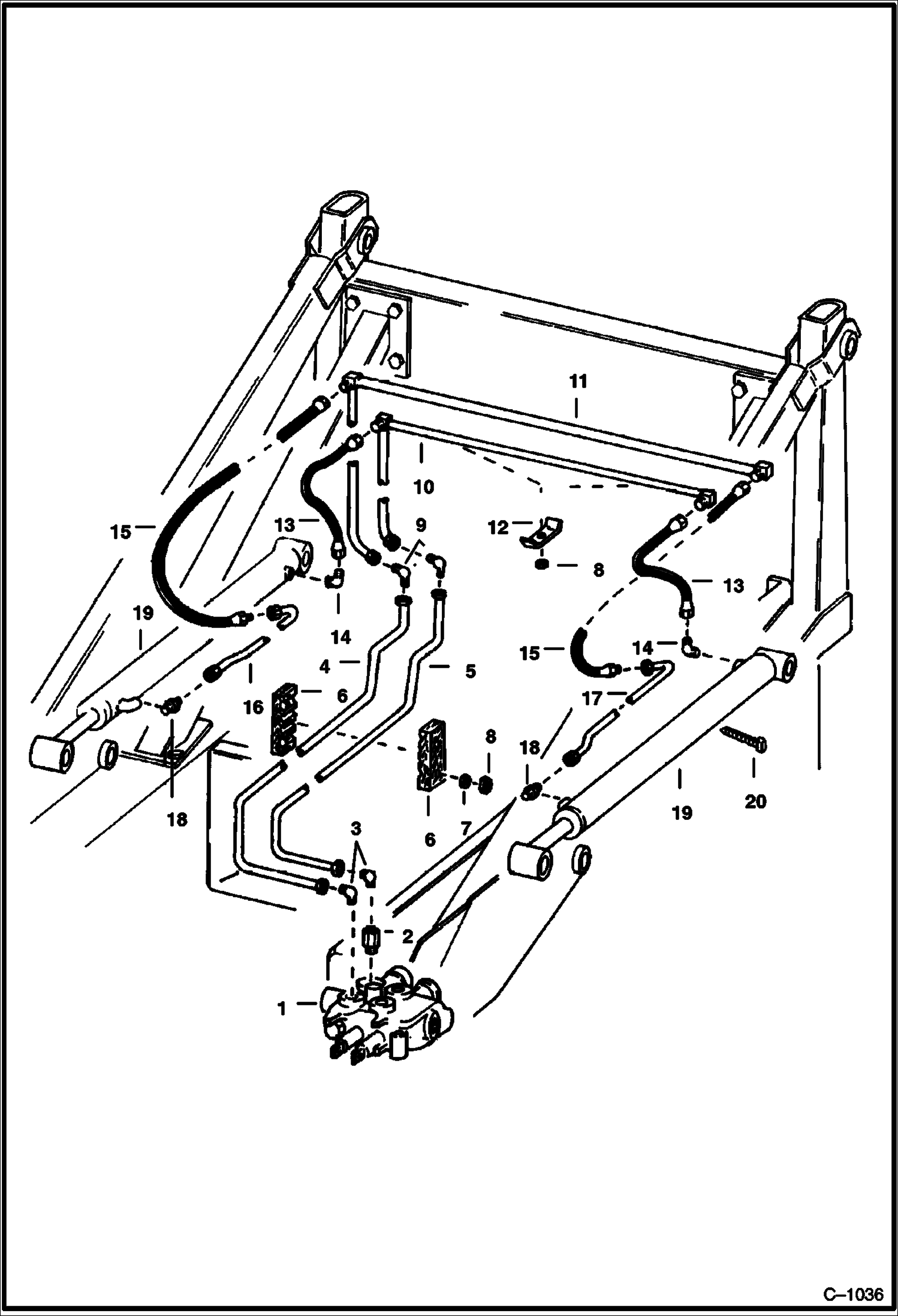 СХЕМА ГИДРАВЛИЧЕСКОЙ СИСТЕМЫ ПОДЪЕМНОГО ЦИЛИНДРА