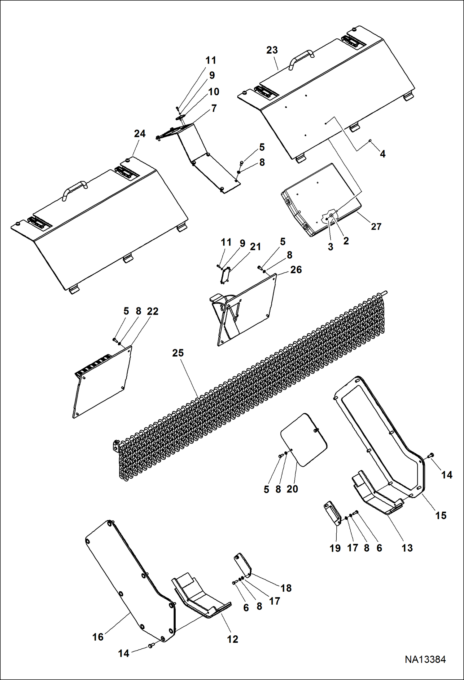 ДЕТАЛИ РАМЫ И ЗАЩИТА FRC200HT (СЕРИЙНЫЙ НОМЕР B48J00101 И ВЫШЕ)