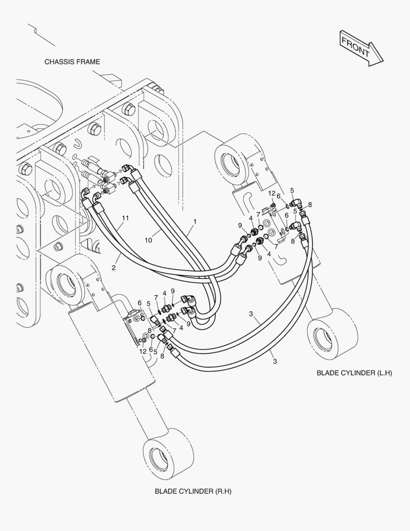 Схема 2231 FRONT DOZER PIPING [5662~]