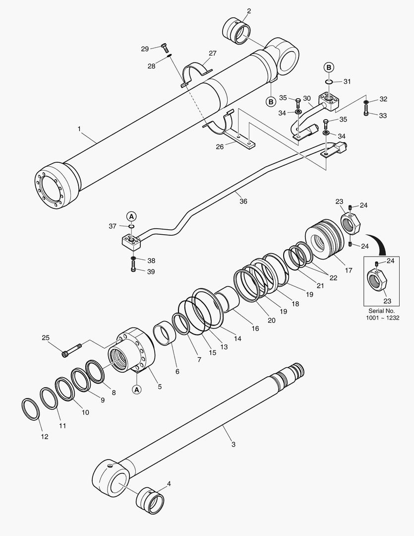 ЦИЛИНДР СТРЕЛЫ - ПРАВОСТОРОННИЙ