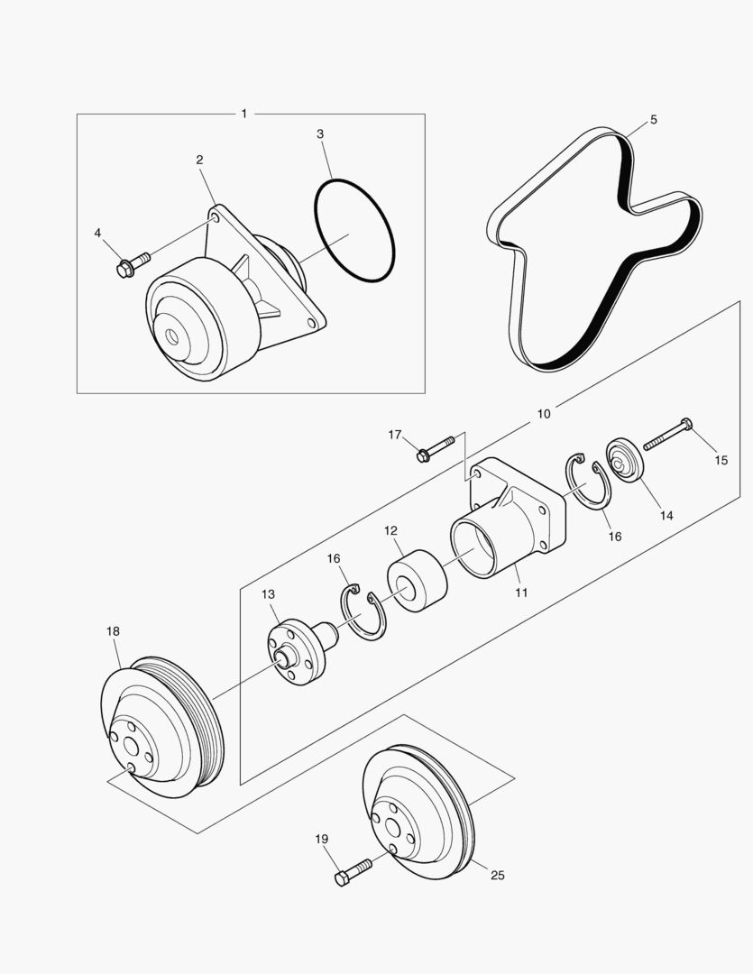 021 WATER PUMP & FAN MOUNTING