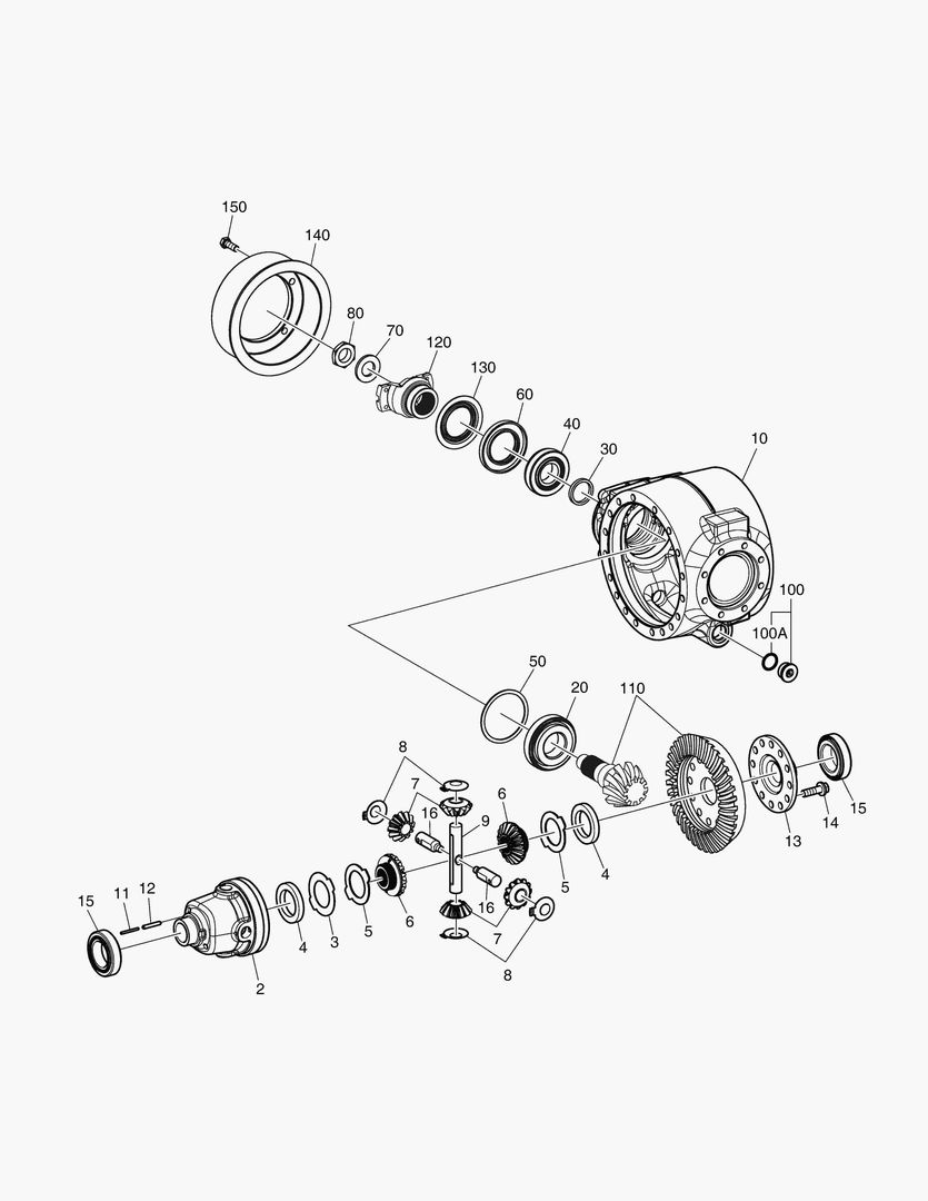 ДИФФЕРЕНЦИАЛ ВОДИЛА - ЗАДНЯЯ ОСЬ (ОТКРЫТЫЙ)