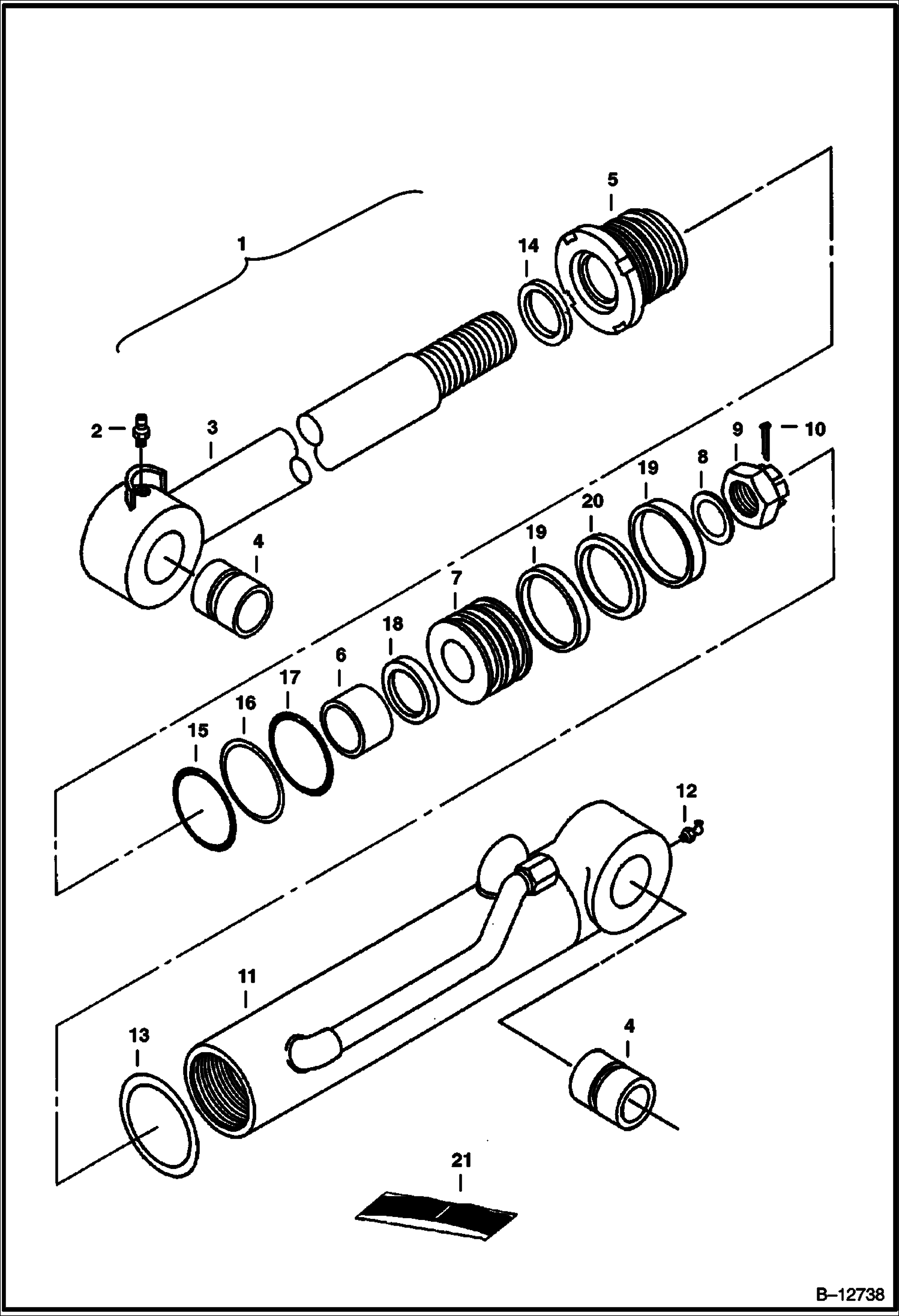 ЦИЛИНДР РУКОЯТИ (ИСХОДНОЕ ОБОРУДОВАНИЕ)