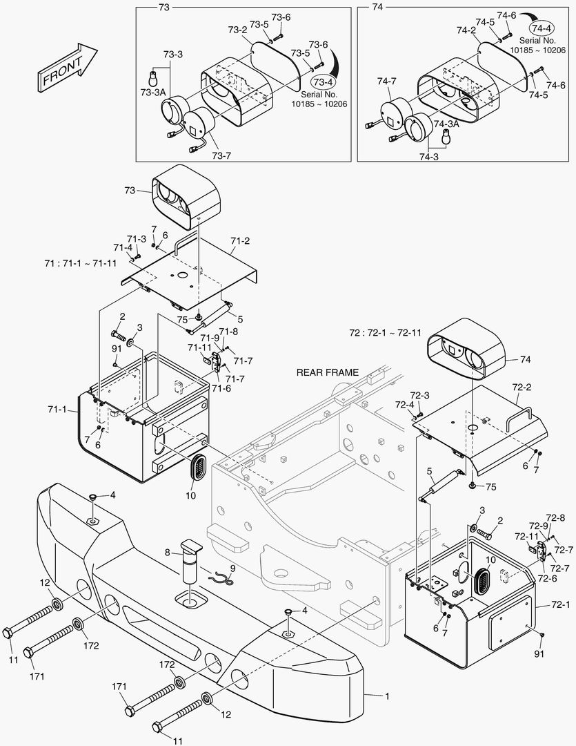 1490 COUNTER WEIGHT - REAR COMBINATION LAMP