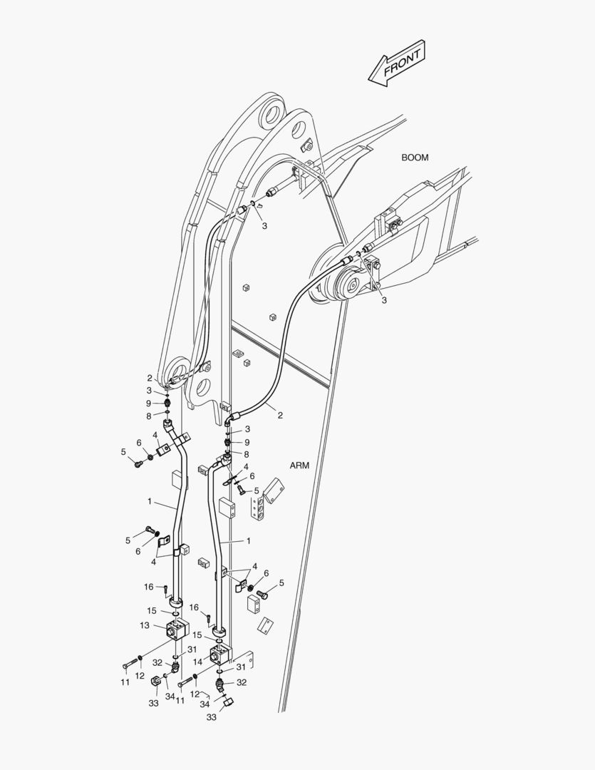 ГИДРОСИСТЕМА РУКОЯТИ - ВРАЩАЮЩИЙСЯ(РУКОЯТЬ 2.9 м)
