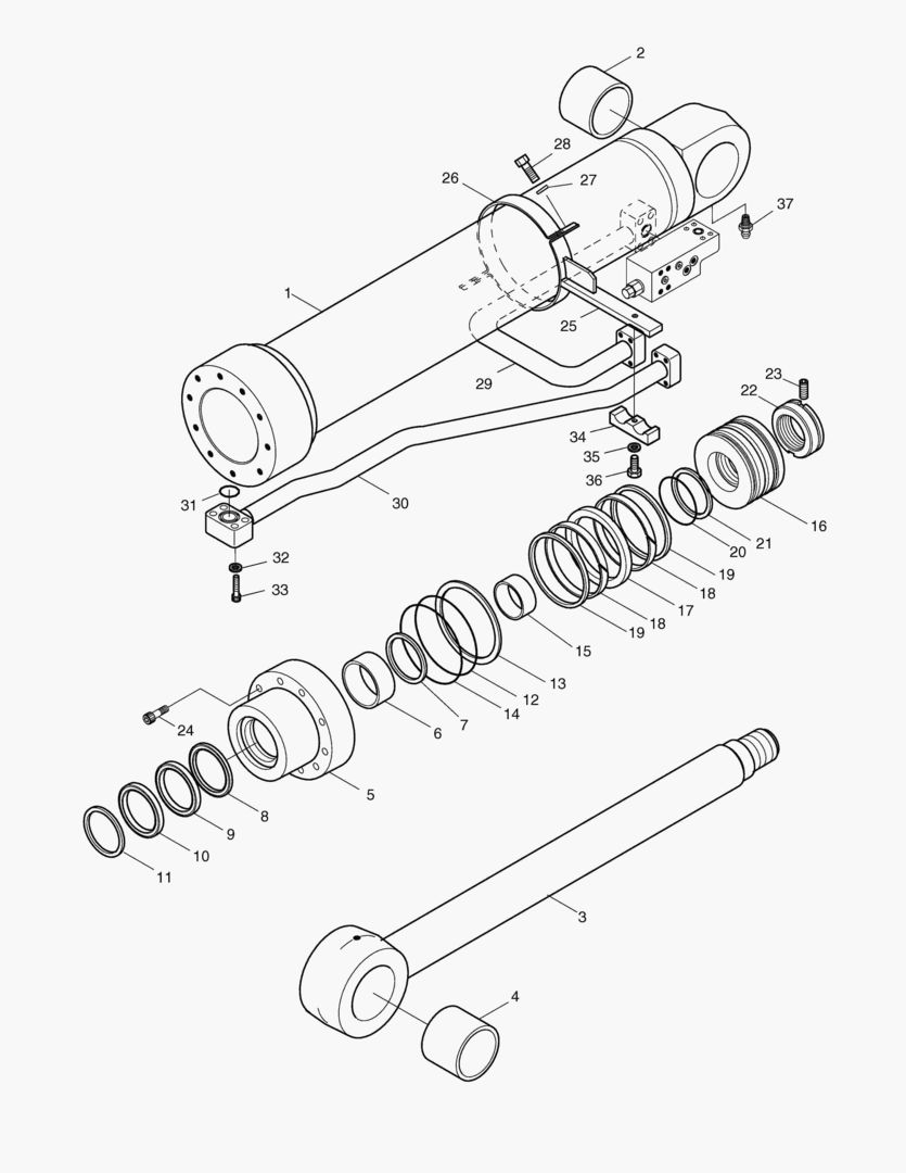 ЦИЛИНДР СТРЕЛЫ(ПРАВОСТОРОННИЙ)-ГИДРОЗАМОК