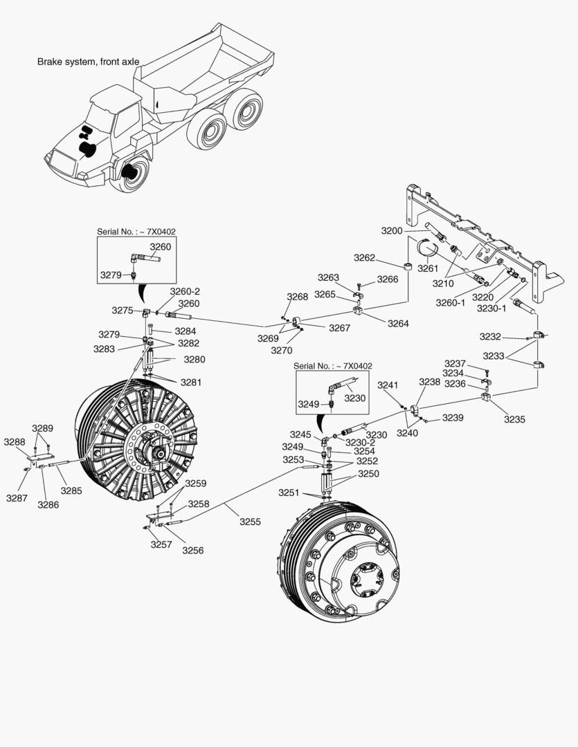 G190-200 BRAKE SYSTEM FRONT AXLE