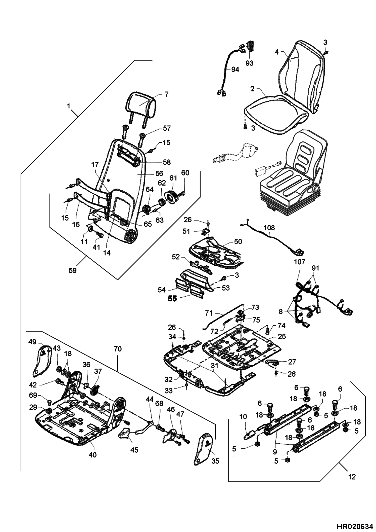 СИДЕНИЕ ОПЕРАТОРА - MSG95 WITH SEAT HEATING