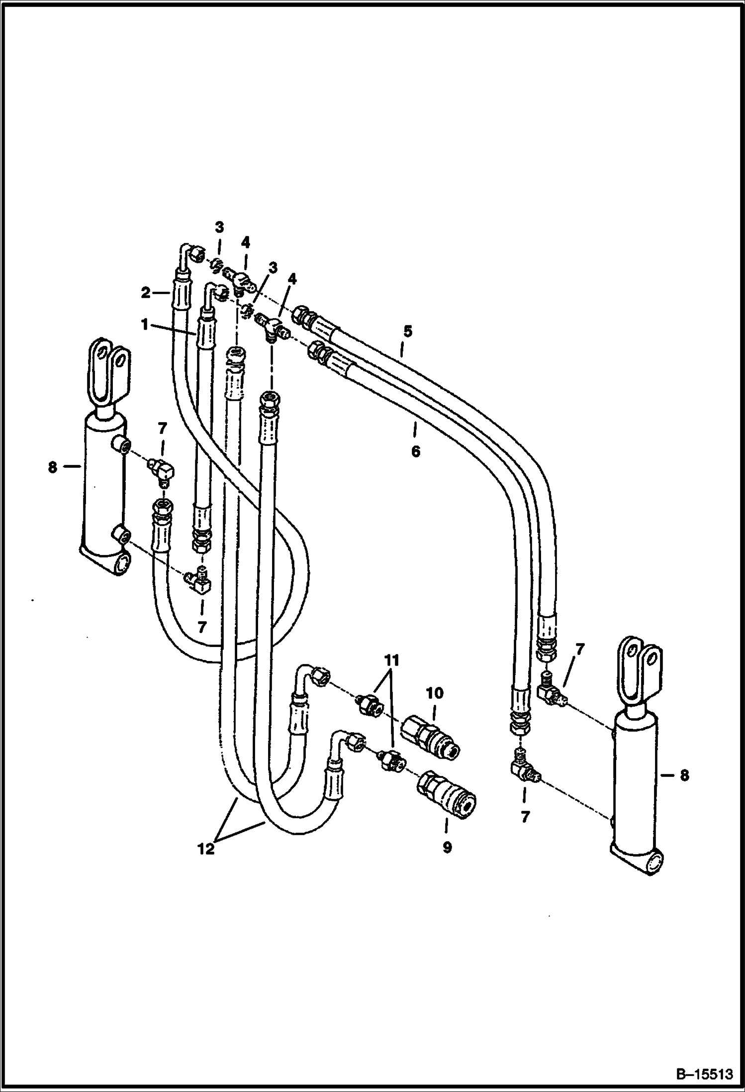ЭЖЕКТОРНЫЙ КОВШ - 62--, 68-- И 74-- (1575, 1727 И 1880ММ) - СХЕМА ГИДРАВЛИЧЕСКОЙ СИСТЕМЫ