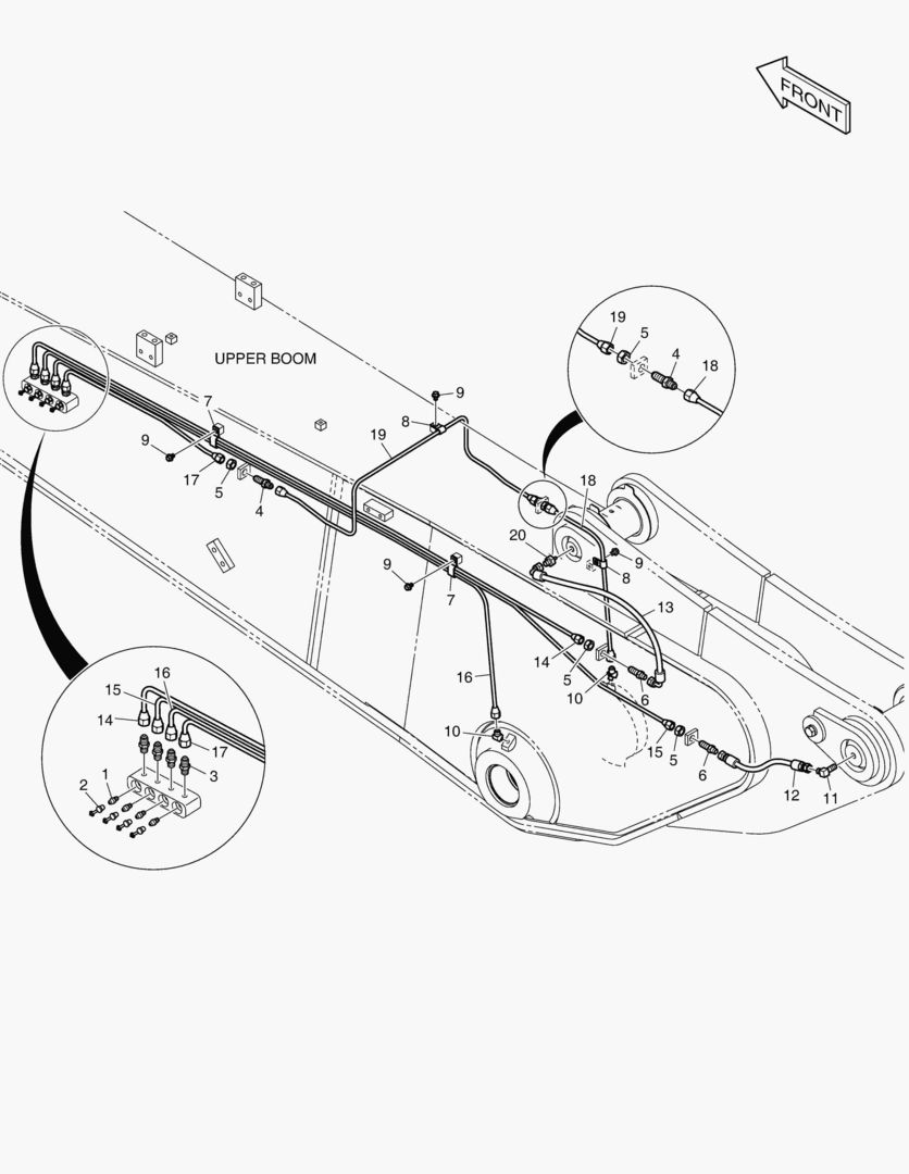 ТРУБОПРОВОД СМАЗОЧНОЙ СИСТЕМЫ - ВЕРХНЯЯ СТРЕЛА