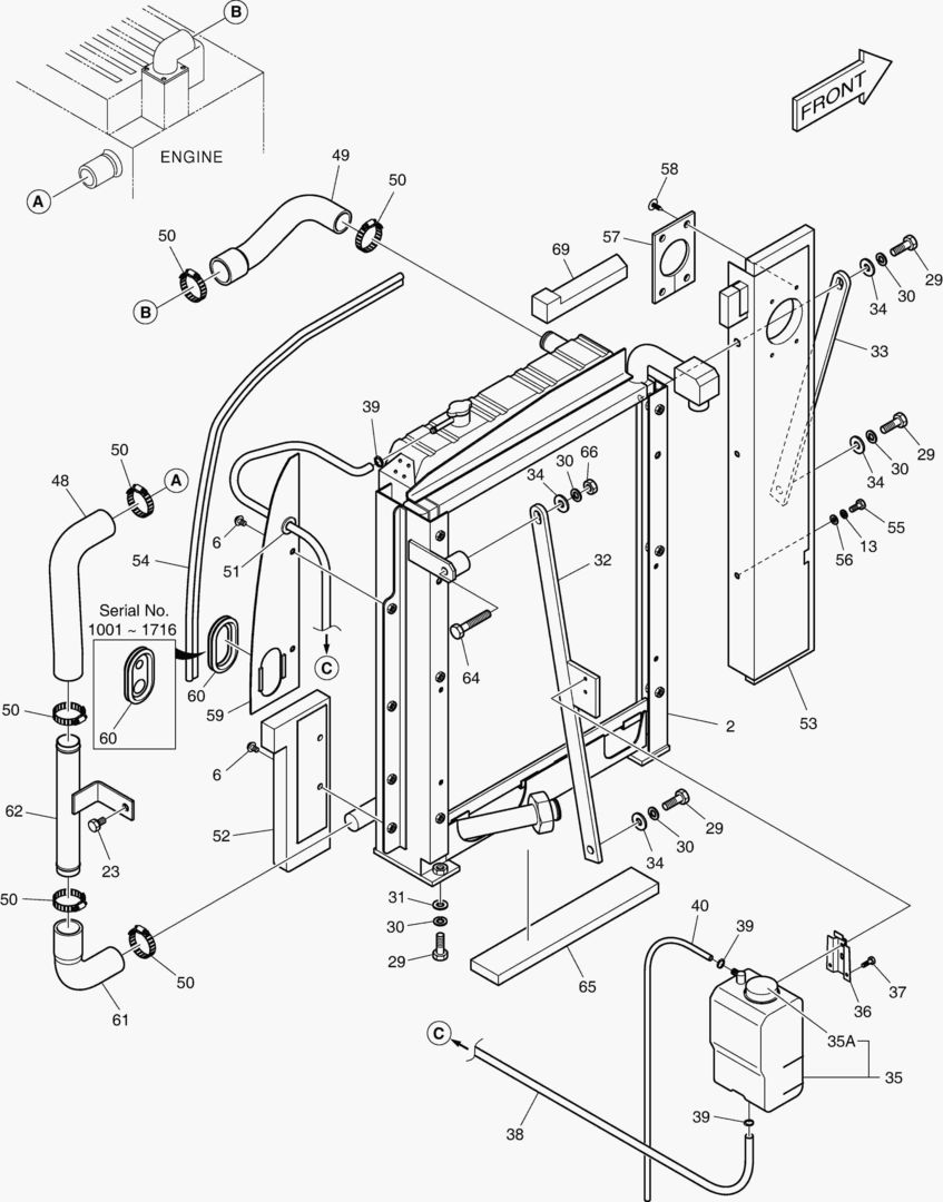 1120 ENGINE MOUNTING-RADIATOR & BAFFLE COVER