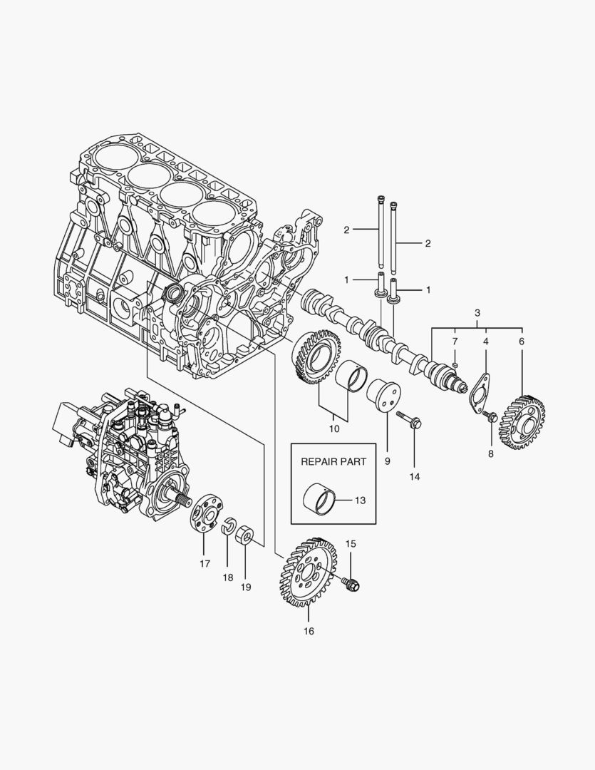 Спецтехника 017 CAM SHAFT & DRIVING GEAR - главное фото