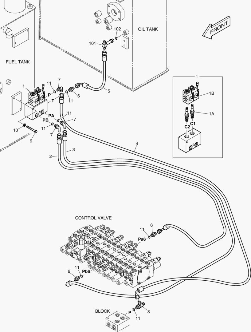 ТРУБОПРОВОД СЕРВОУПРАВЛЕНИЯ(7) - 2 ПУТИ