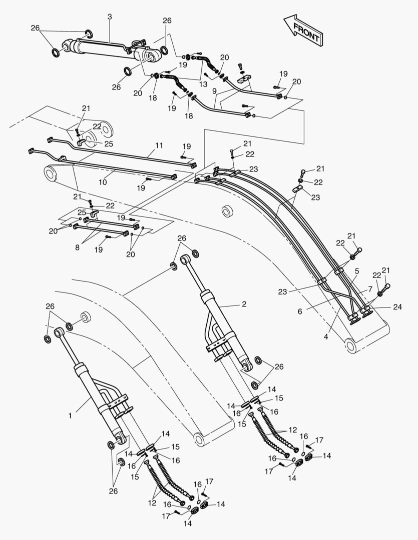 ПЕРЕДНИЙ ТРУБОПРОВОД(1)-8.5 м СТРЕЛА