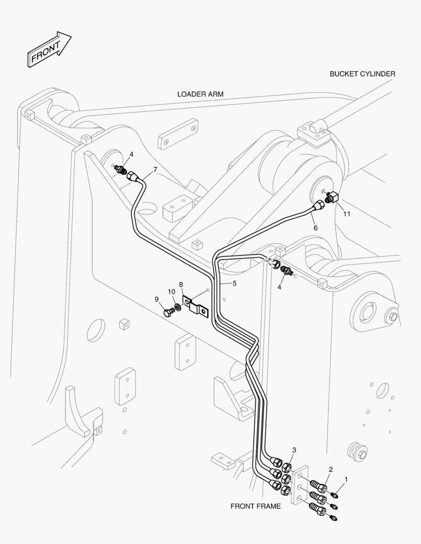 ПЕРЕДНИЙ ТРУБОПРОВОД СМАЗОЧНОЙ СИСТЕМЫ