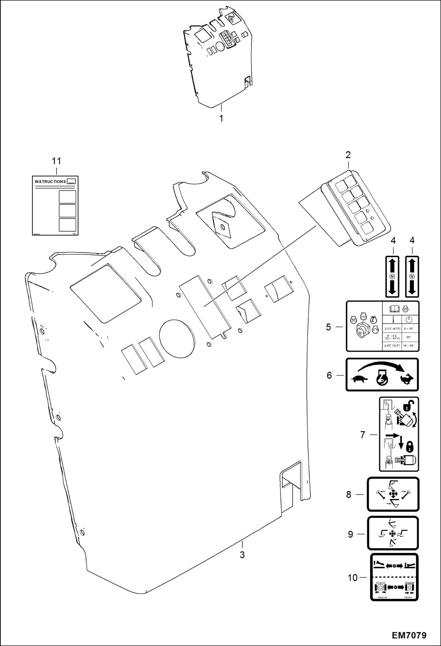 КОМПЛЕКТ ПЕРЕКЛЮЧАТЕЛЕЙ БЕЗ КЛЮЧА
