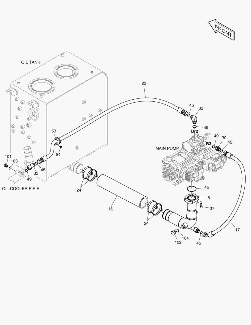 1230 OIL COOLER PIPING(1) - PUMP