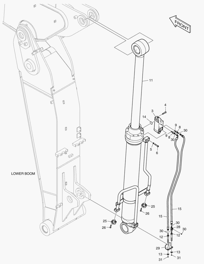 ТРУБОПРОВОД ШАРНИРНОЙ СТРЕЛЫ - ГИДРОЗАМОК