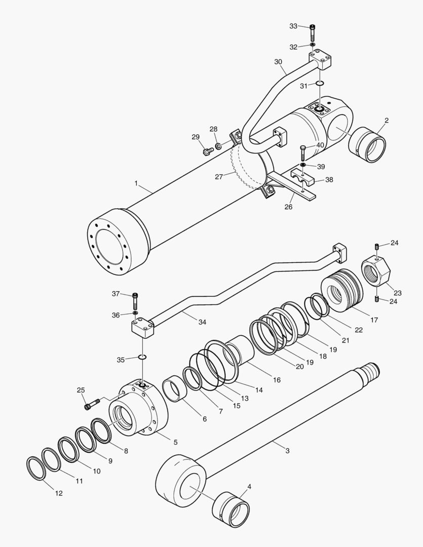 ЦИЛИНДР СТРЕЛЫ - ЛЕВОСТОРОННИЙ