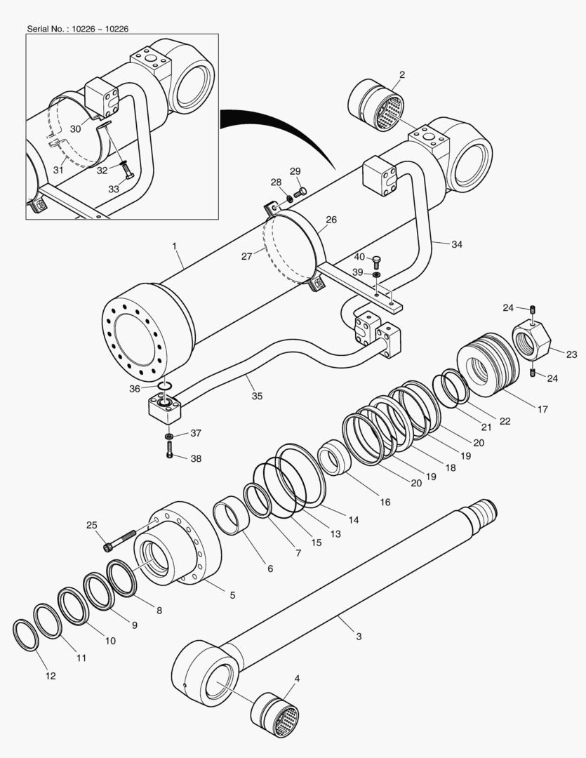 4341 BOOM CYLINDER - R.H(LOCK VALVE) [10226~]