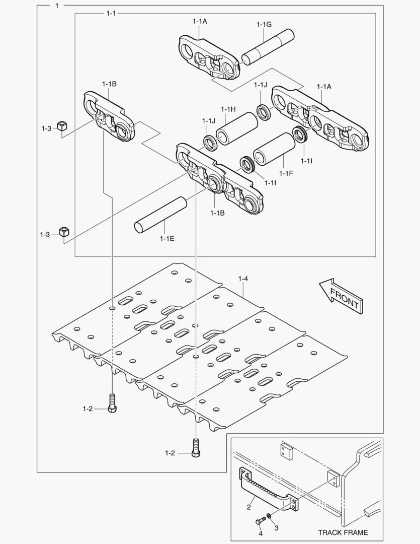 7560 TRACK SHOE ASS`Y - 500G(LONG CRAWLER_ADDED HOLE) [1309~]