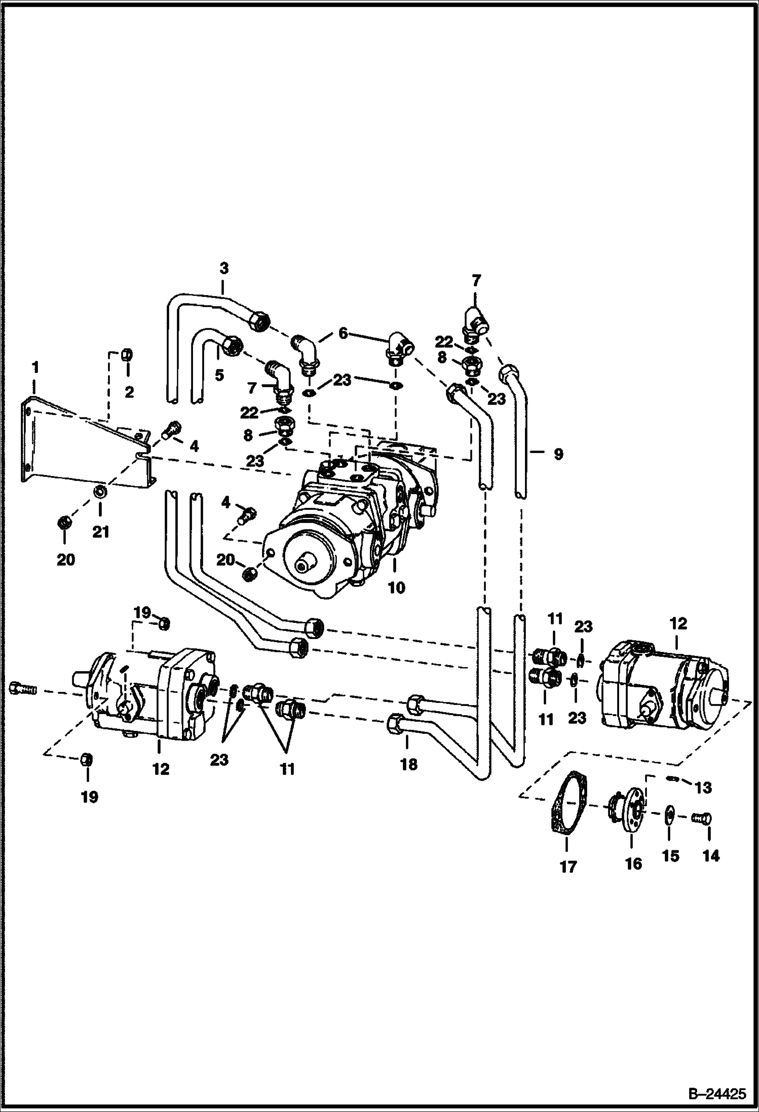 Схема ГИДРОСТАТИЧЕСКИЙ НАСОС И ДЕТАЛИ ДВИГАТЕЛЯ
