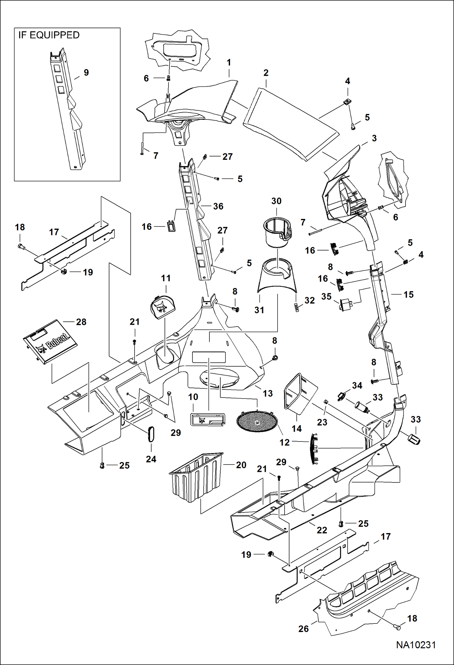 Схема КАБИНА ВОДИТЕЛЯ (ВНУТРЕННЕЕ ОБОРУДОВАНИЕ КАБИНЫ) (DELUXE)