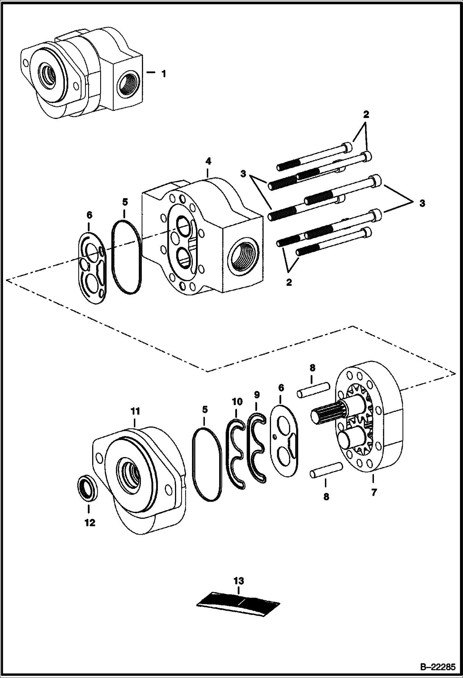 Схема ШЕСТЕРЕННЫЙ НАСОС (МНОГОРЕЖИМНЫЙ ДЖОЙСТИК УПРАВЛЕНИЯ) (С ВНЕШНИМ НАГНЕТАТЕЛЬНЫМ НАСОСОМ)