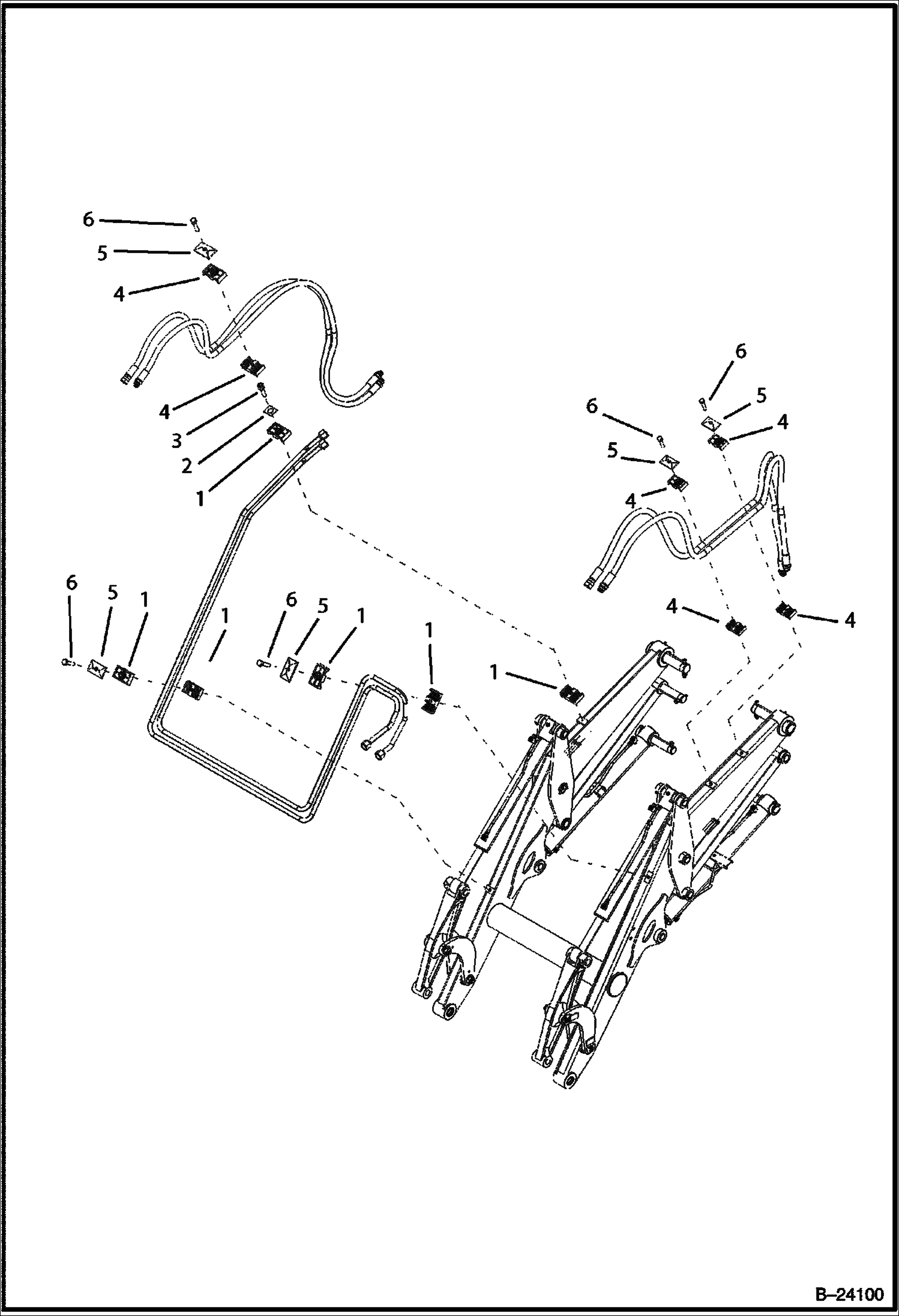 СХЕМА ГИДРАВЛИЧЕСКОЙ СИСТЕМЫ (ЗАГРУЗОЧНЫЕ ЛАПЫ)