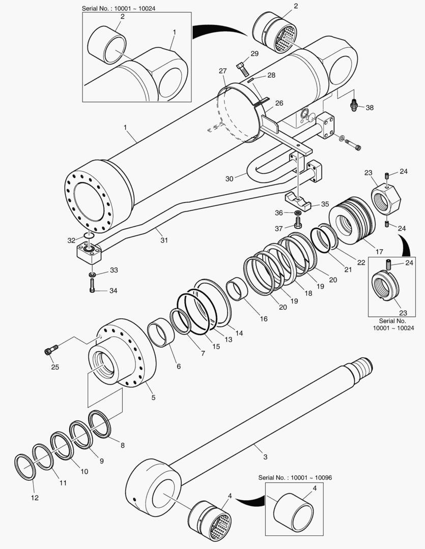 ЦИЛИНДР СТРЕЛЫ(ПРАВОСТОРОННИЙ)-ГИДРОЗАМОК