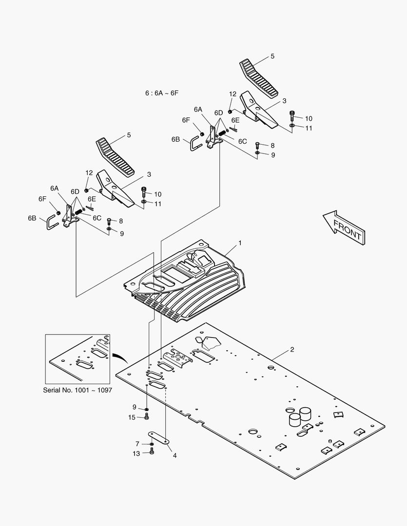 6525 FLOOR ASS`Y-TILT & ARTI.BOOM (DOUBLE)