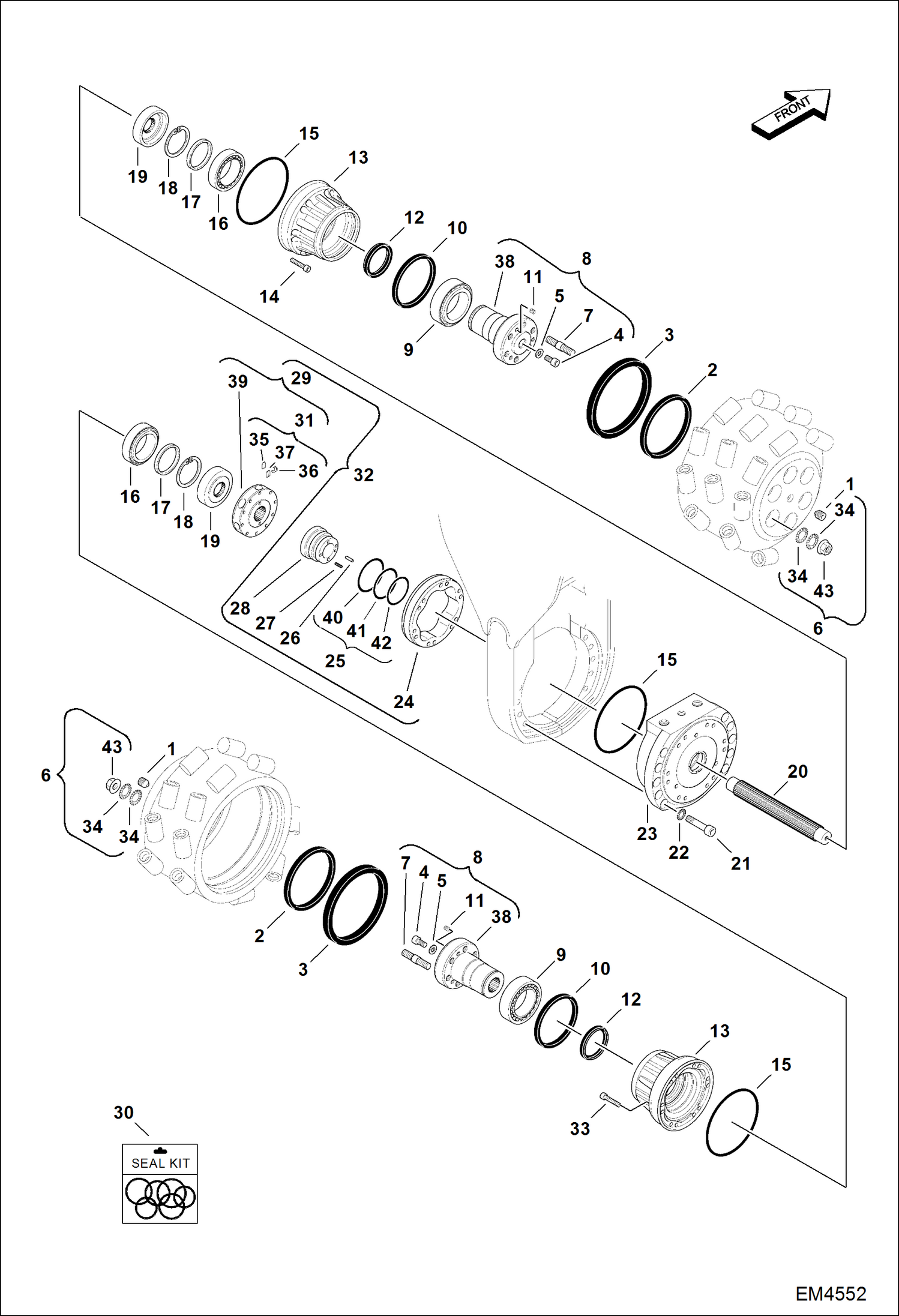 РОТОРНЫЕ ФРЕЗЫ (ГИДРАВЛИЧЕСКИЙ ДВИГАТЕЛЬ - ЗАПАСНЫЕ ЧАСТТИ 2) (СЕРИЙНЫЙ НОМЕР AS9V00101 И ВЫШЕ)