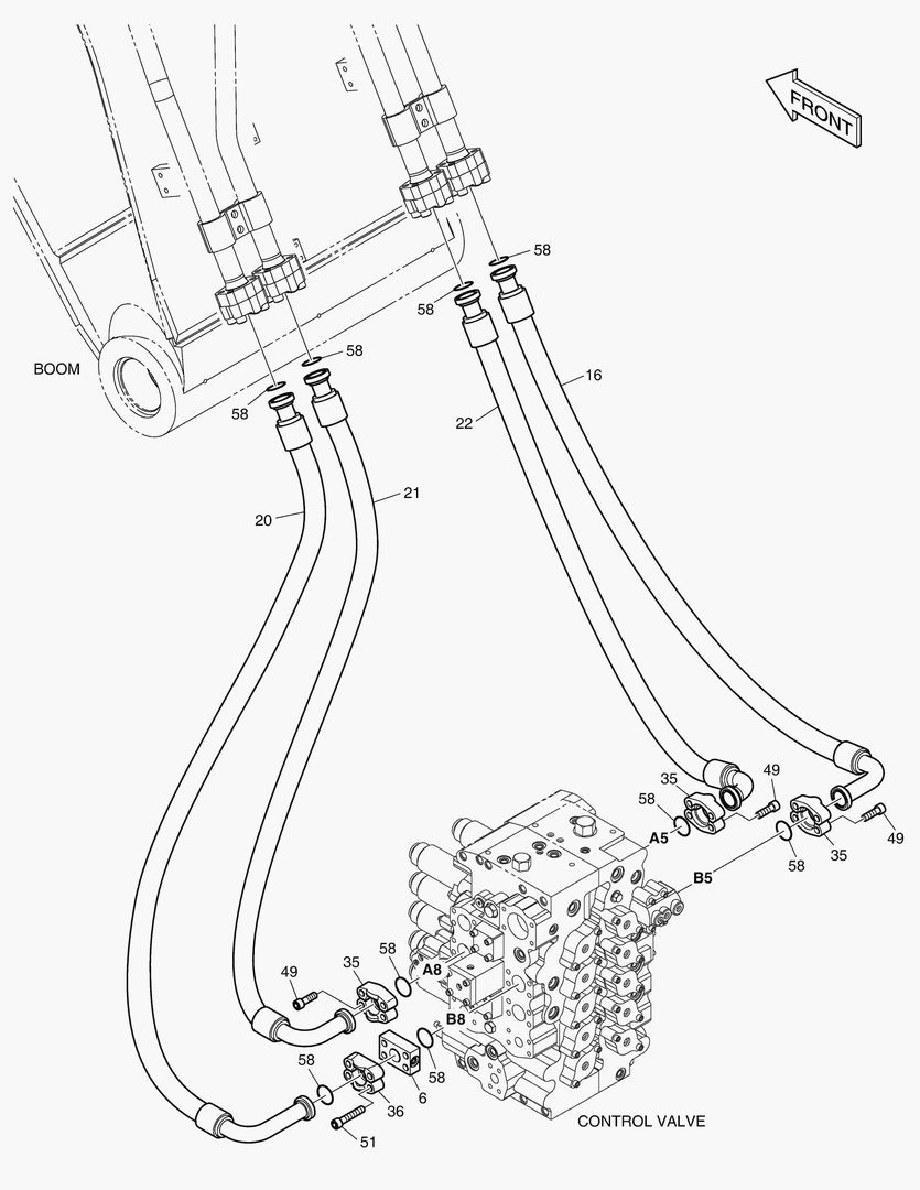 1300 MAIN PIPING(3) - ARM & BUCKET