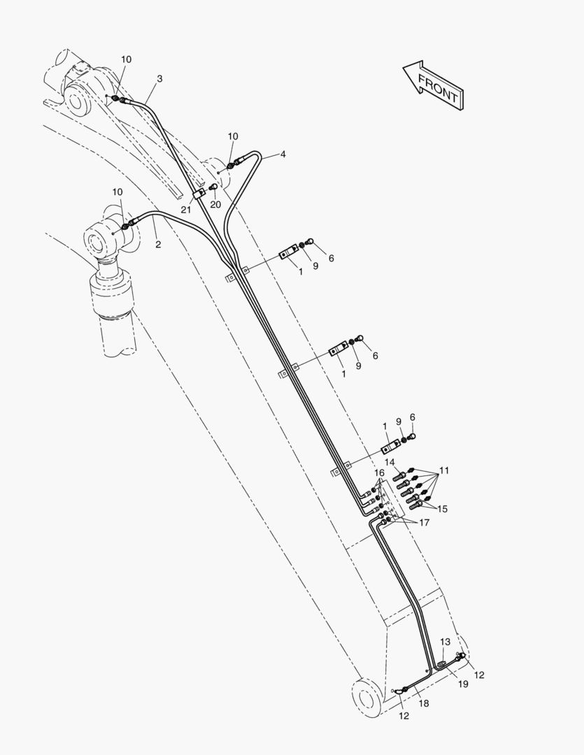 ПЕРЕДНИЙ ТРУБОПРОВОД СМАЗКИ