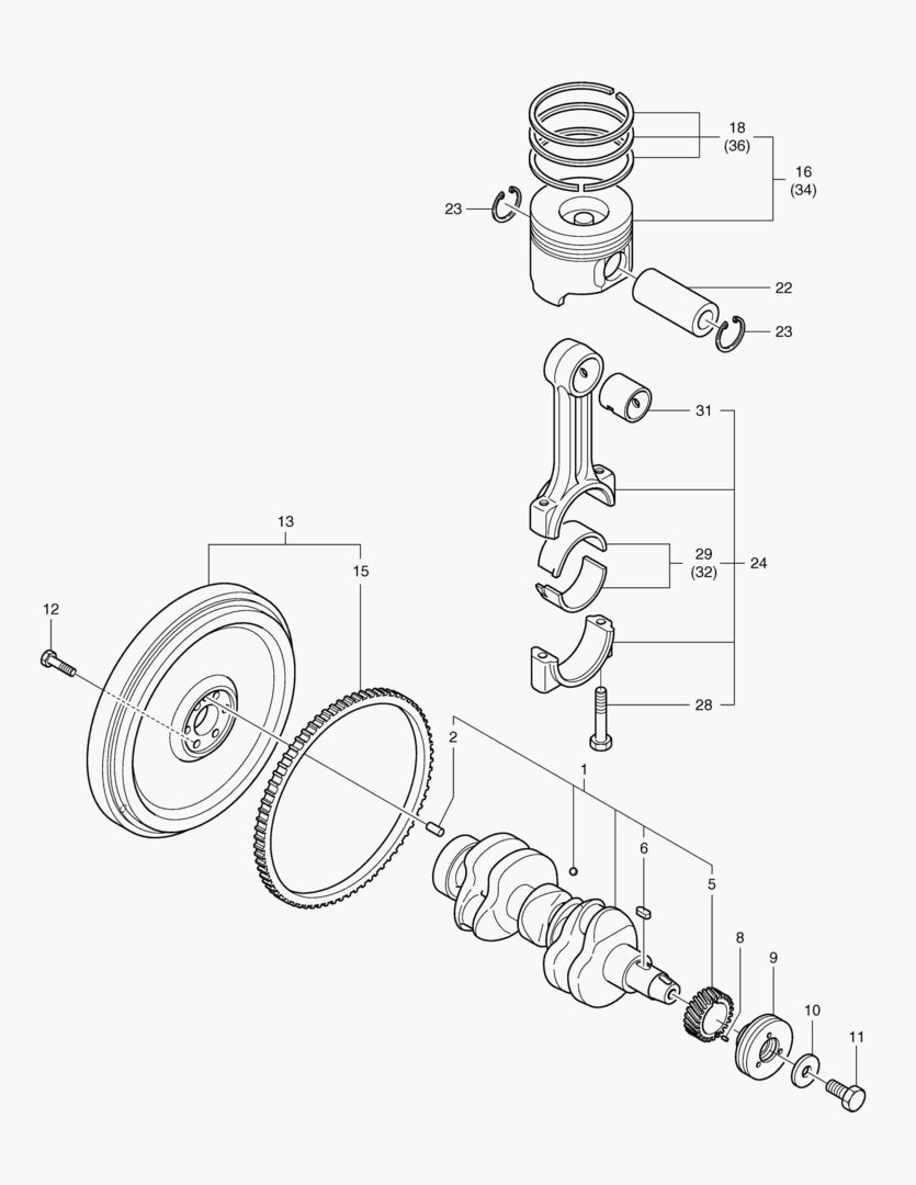 038 CRANKSHAFT & PISTON