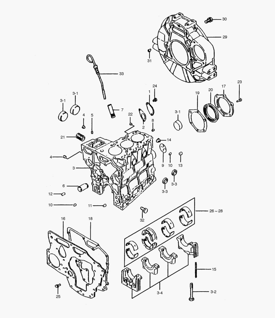 011 CYLINDER BLOCK & FLYWHEEL HOUSING
