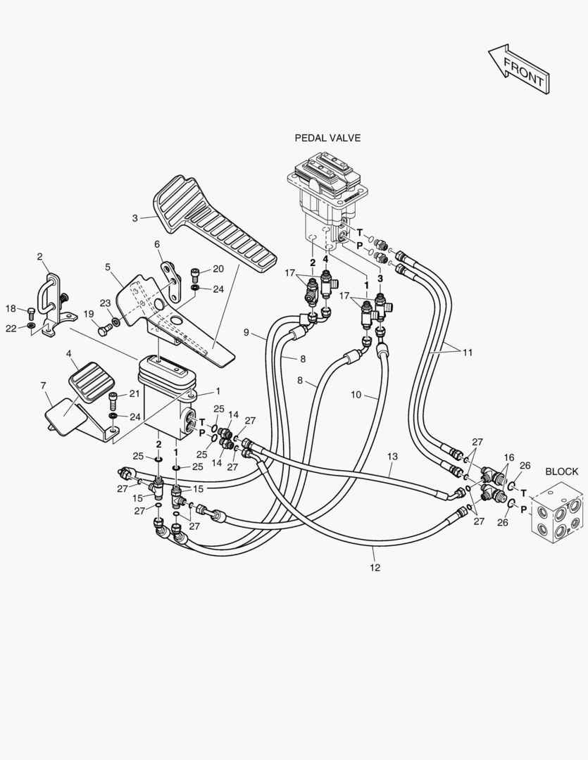 ТРУБОПРОВОД СЕРВОУПРАВЛЕНИЯ - ПРЯМОЙ ВАЛ ХОДА