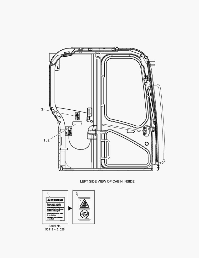 ПРЕДУПРЕЖДАЮЩАЯ ТАБЛИЧКА - СИСТЕМА ЗАЩИТЫ ПРИ ОПРОКИДЫВАНИИ