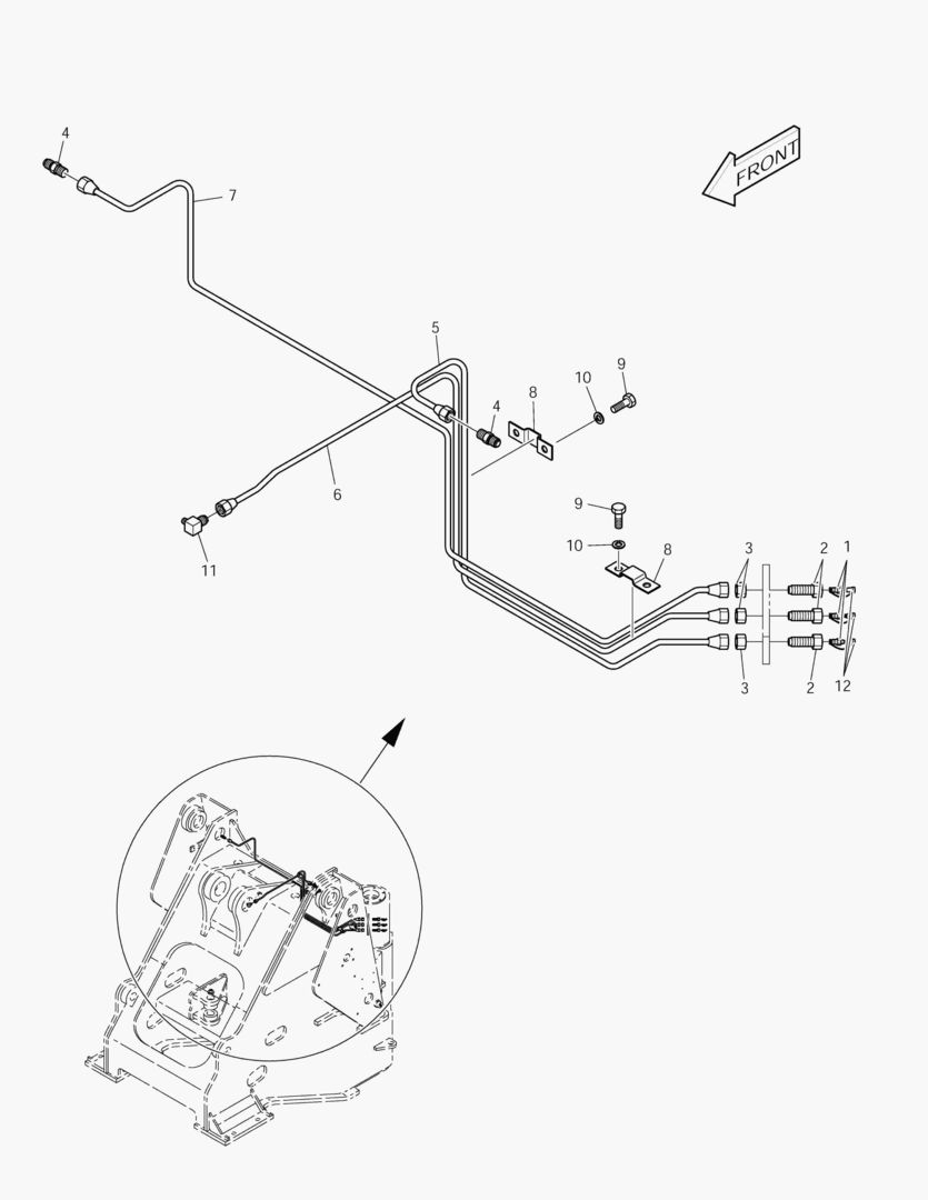 ПЕРЕДНИЙ ТРУБОПРОВОД СМАЗОЧНОЙ СИСТЕМЫ