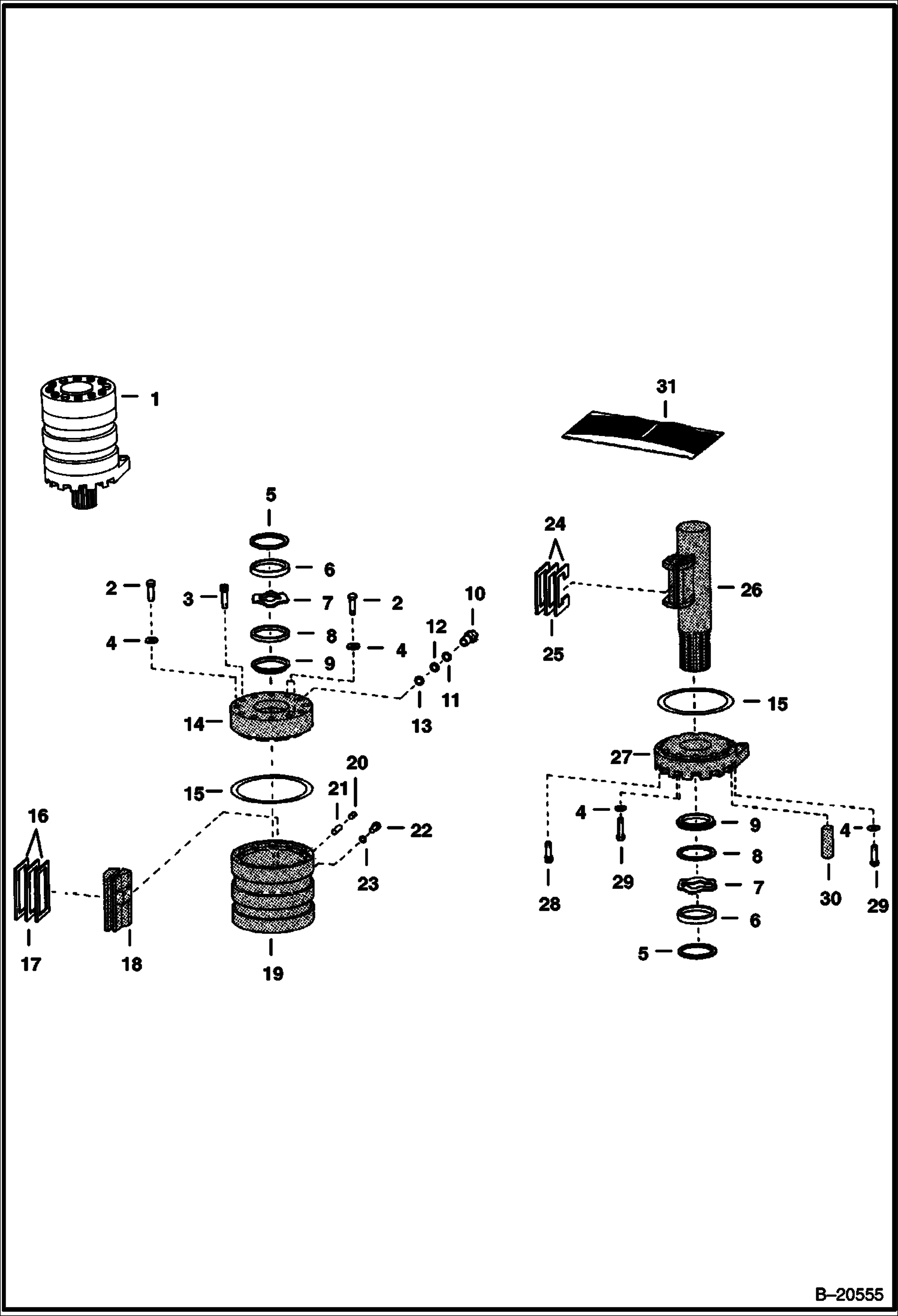 ЭКСКАВАТОР-ПОГРУЗЧИК (ЦИЛИНДР ПОВОРОТА) (914)