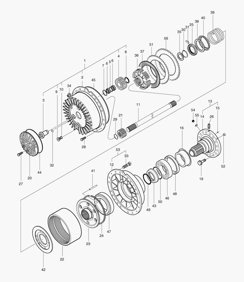 ПЕРЕДНЯЯ ПЛАНЕТАРНАЯ ПЕРЕДАЧА-МАКСИМАЛЬНАЯ ГУСЕНИЦА
