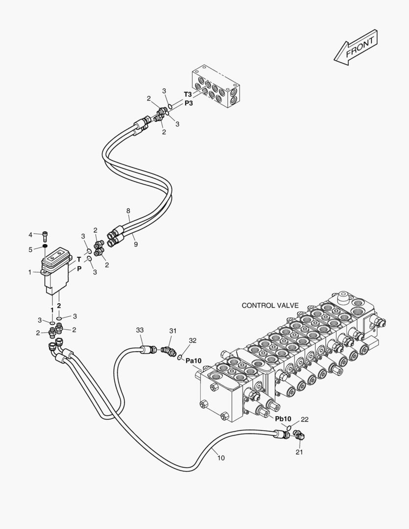 ТРУБОПРОВОД СЕРВОУПРАВЛЕНИЯ - ШАРНИРНАЯ СТРЕЛА