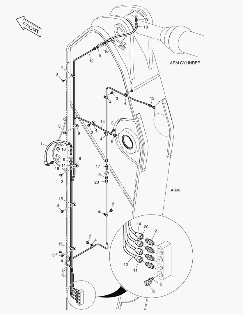 ТРУБОПРОВОД СМАЗОЧНОЙ СИСТЕМЫ - РУКОЯТЬ 3.98 м