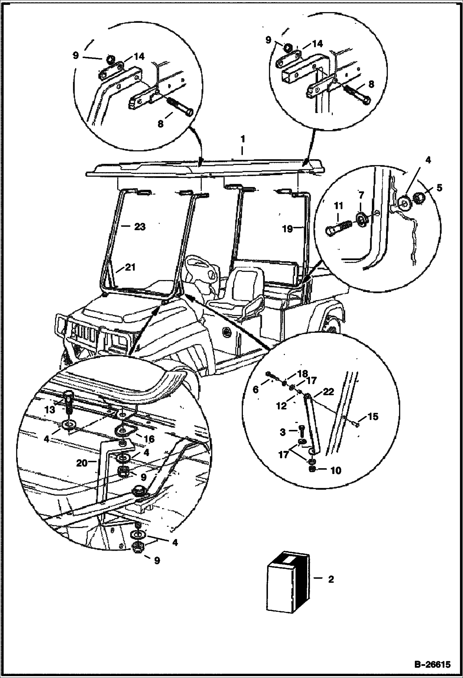 КОМПЛЕКТ КРЫШ НАД СИДЕНЬЕМ ВОДИТЕЛЯ 2100S
