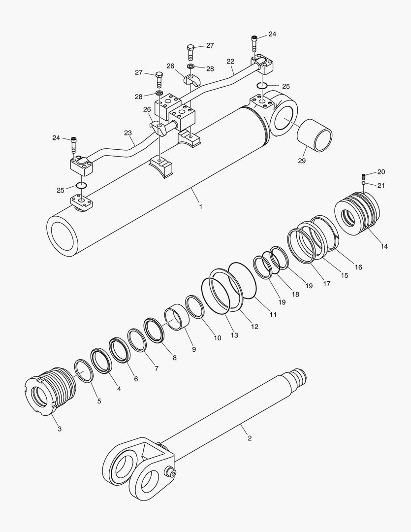ГИДРОЦИЛИНДР ПОДЪЕМА-ЛЕВОСТОРОННИЙ