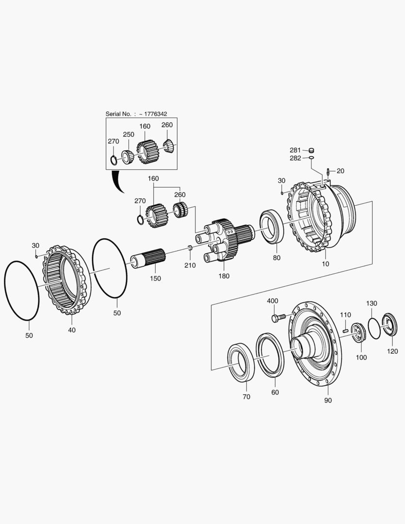 Спецтехника 3330 OUTPUT - FRONT AXLE [5001~10216]