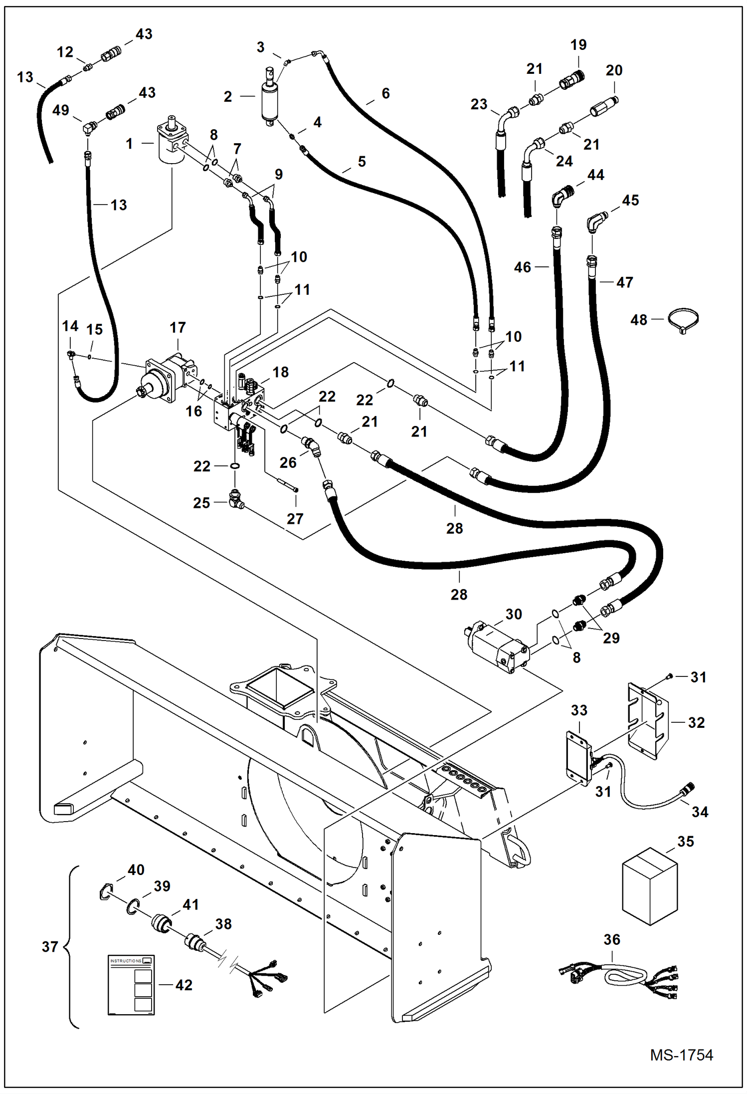 SB240 РОТОРНЫЙ СНЕГООЧИСТИТЕЛЬ (ГИДРАВЛИКА И ЭЛЕКТРИКА) (72-- 7131) (84-- 7132)