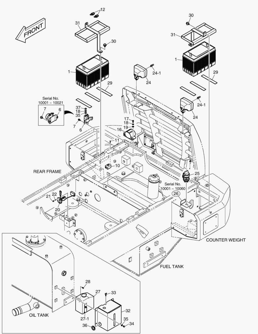 1580 ELECTRIC PARTS - BATTERY & REAR LAMP
